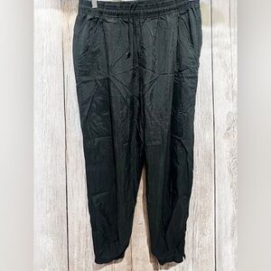 Nike Vintage Y2K Black Track Pants Relaxed Fit Joggers Size L Elastic Waist EUC